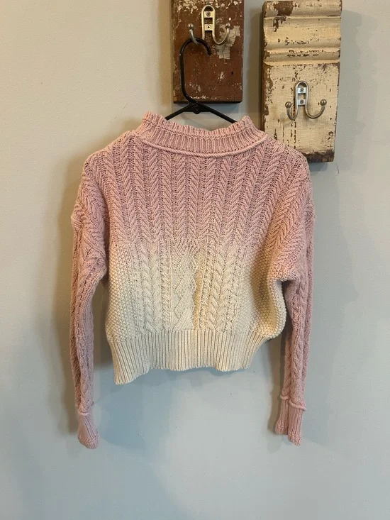 Anthropologie Marci Dip Dye Cable Knit Ombre Sweater - Picture 2 of 4